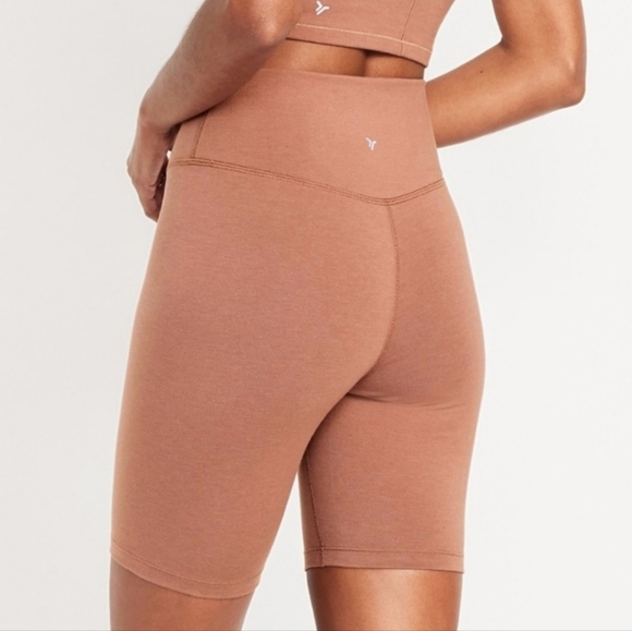 nwt OLD NAVY powerchill extra high rise 8" rust brown go dry biker Shorts 4X - Picture 2 of 7